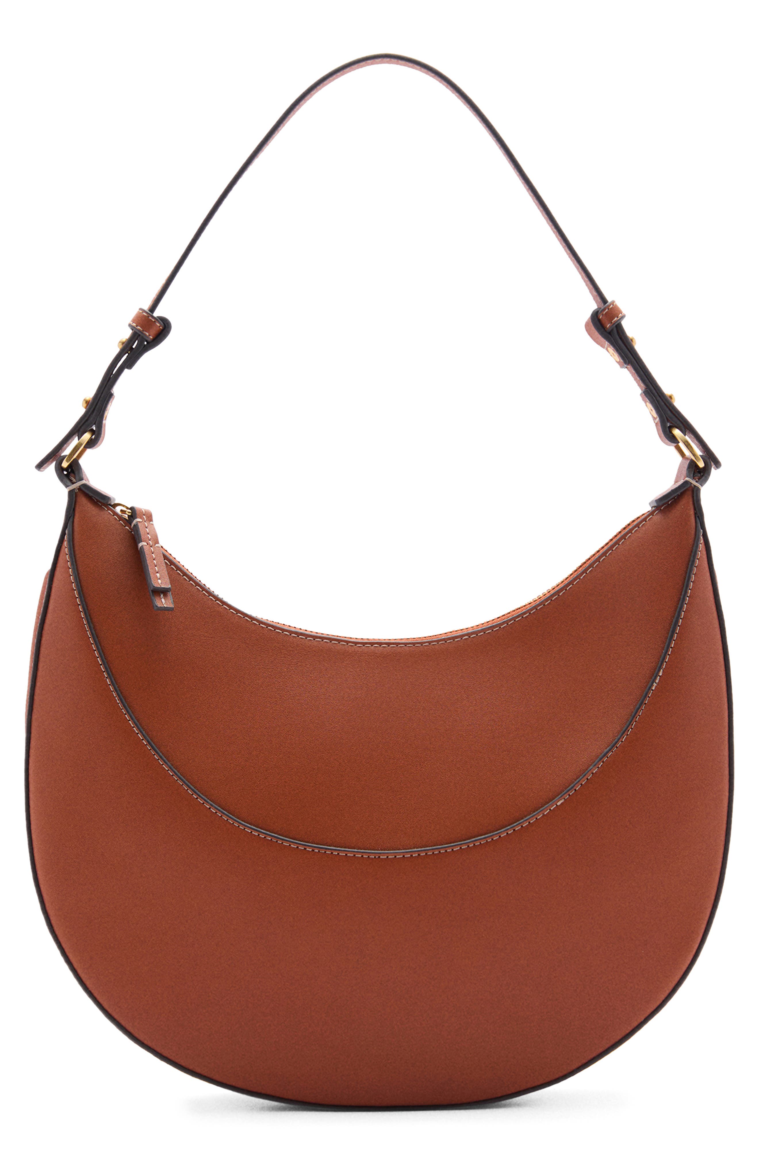 MANGO Faux Leather Shoulder Bag, Main, color, 