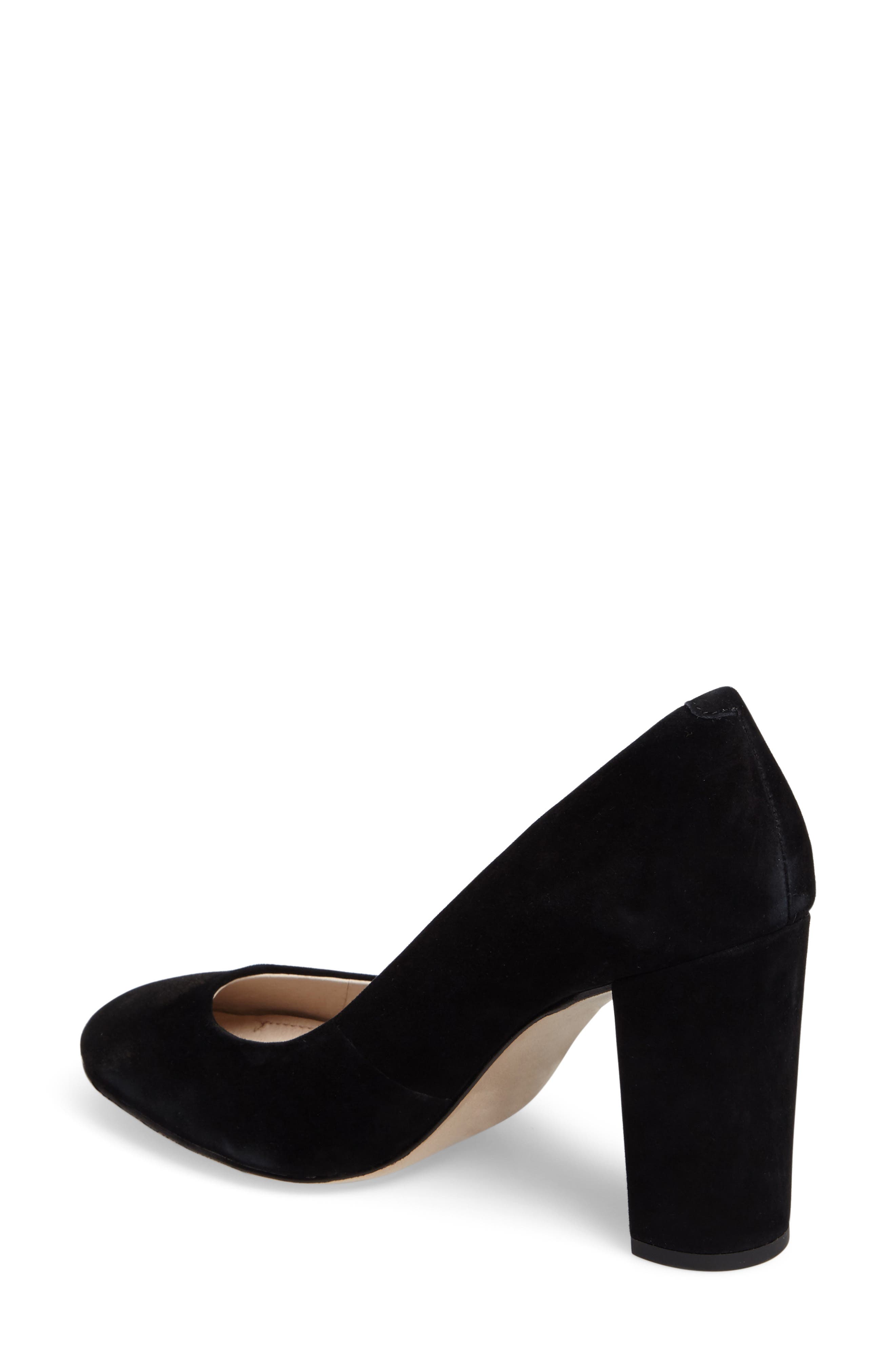 Jianna Stacked Heel Pump, Alternate, color, BLACK SUEDE