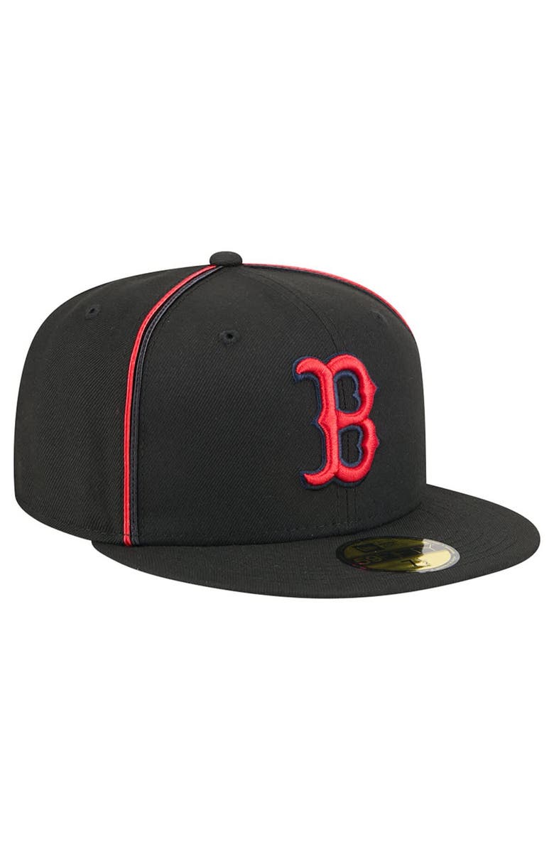 New Era Men's New Era Black Boston Red Sox Soutache 59FIFTY Fitted Hat, Alternate, color,