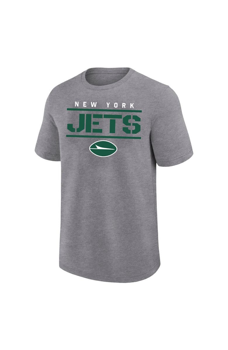 FANATICS Men's Fanatics Heather Gray New York Jets Big & Tall Top Notch T-Shirt, Alternate, color, Heather Gray