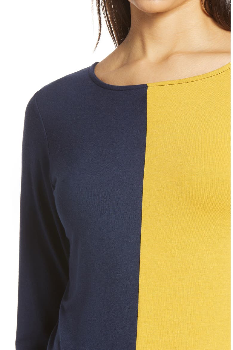 Colorblock Top, Alternate, color, NAVY/ YELLOW