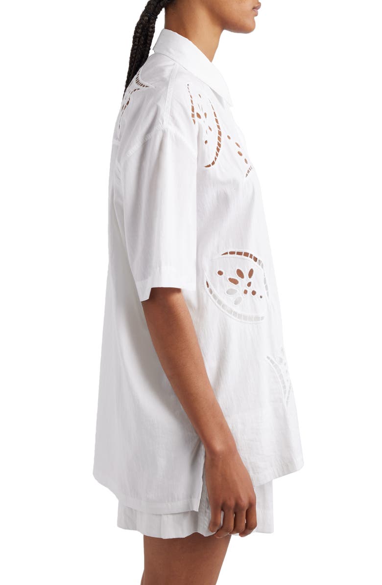 Isabel Marant Bilya Eyelet Button-Up Shirt, Alternate, color, 