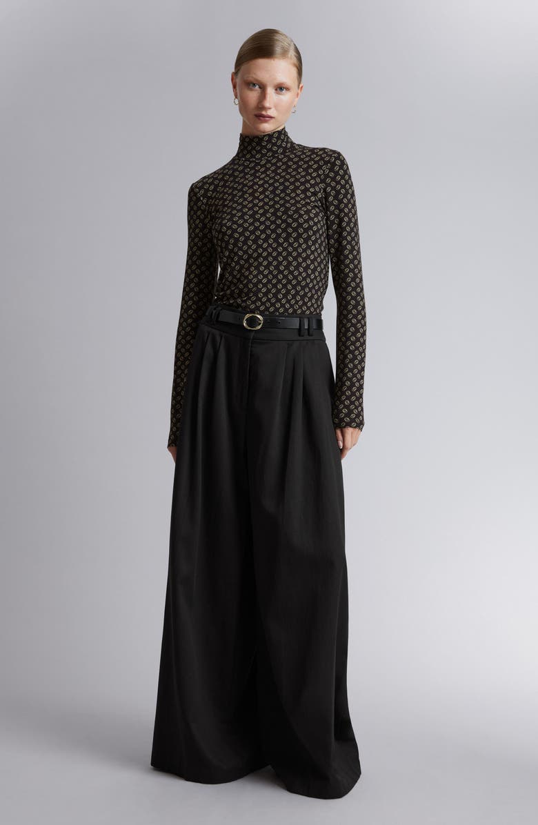 & Other Stories Geo Print Turtleneck Top, Alternate, color, 