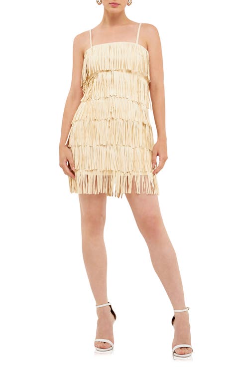 Fringe Faux Suede Minidress