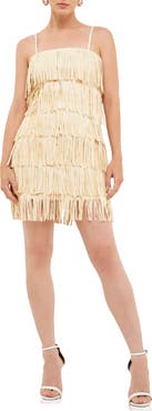 Endless Rose Fringe Faux Suede Minidress