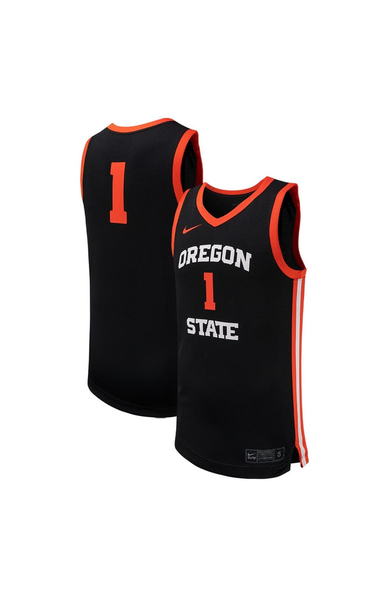 Nike Unisex Nike #1 Black Oregon State Beavers Team Replica Basketball Jersey, Main, color, 