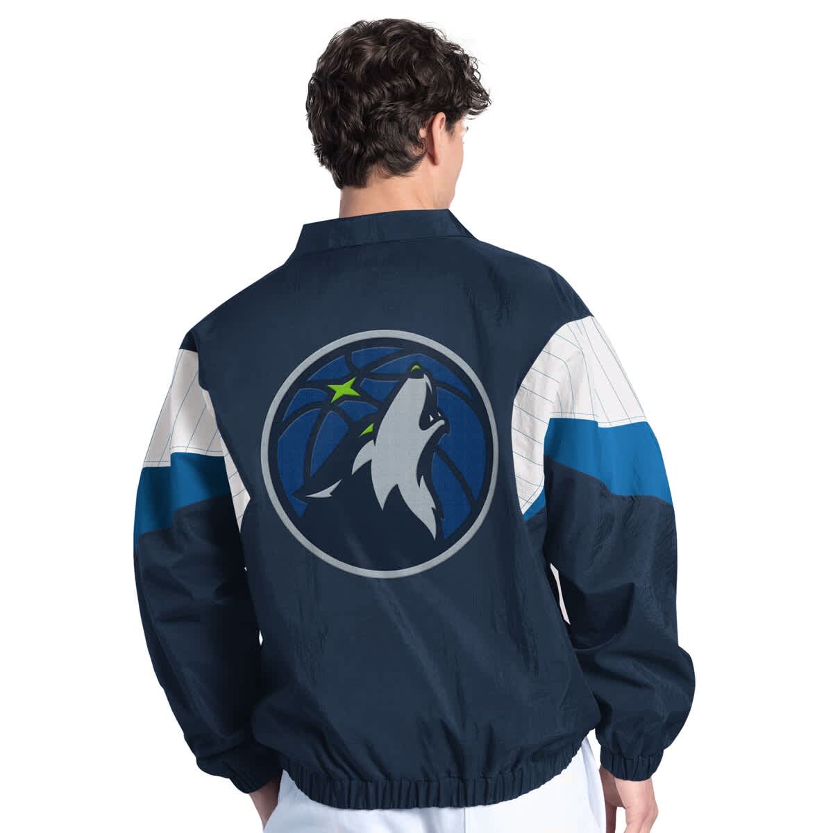 Men's Starter Navy Minnesota Timberwolves Yard Line Full-Zip Jacket - image 2