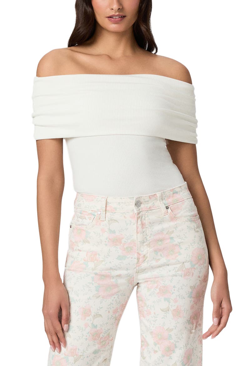 Rosarita Rib Knit Off the Shoulder Top, Main, color, IVORY