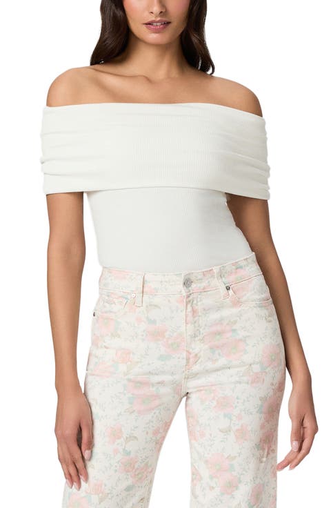 Rosarita Rib Knit Off the Shoulder Top