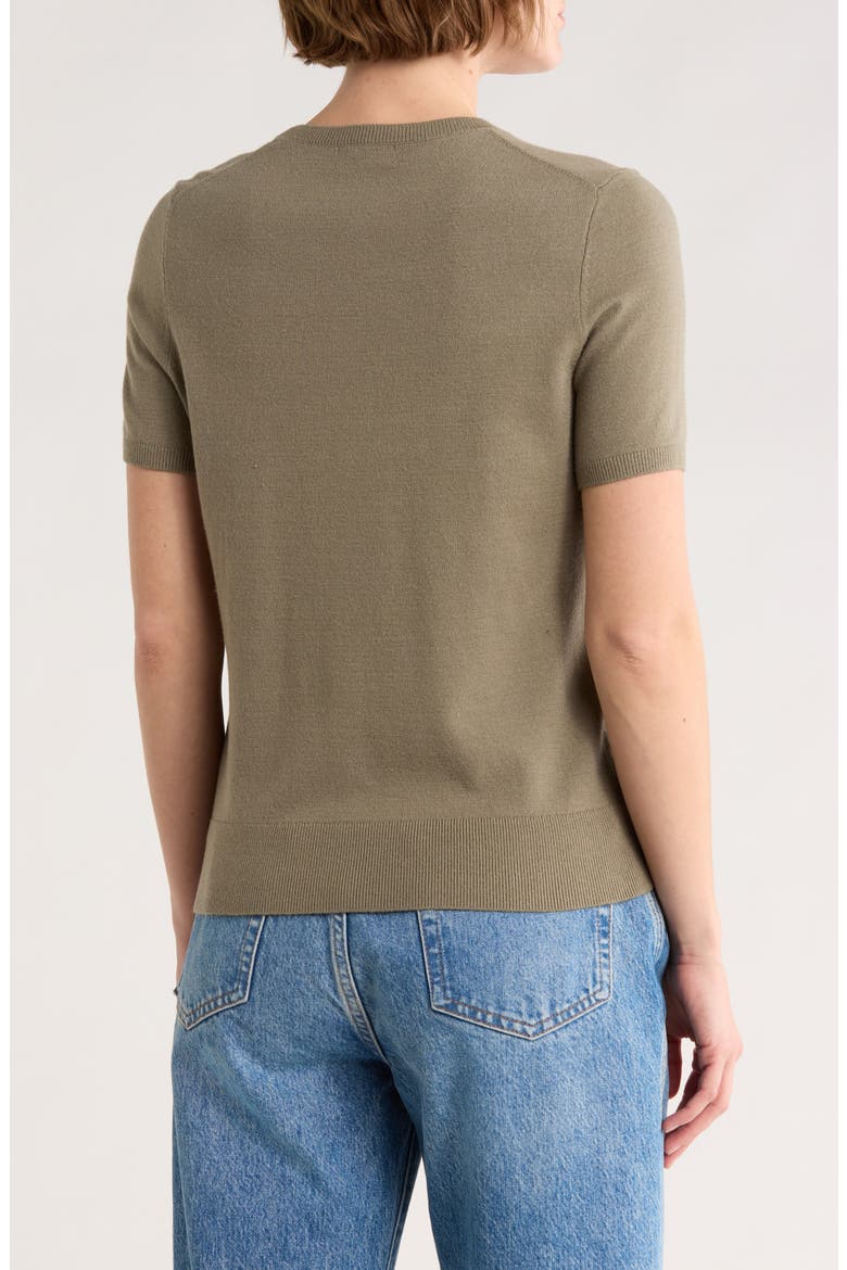 Slim Fit Short Sleeve Sweater, Alternate, color, GREEN VETIVER