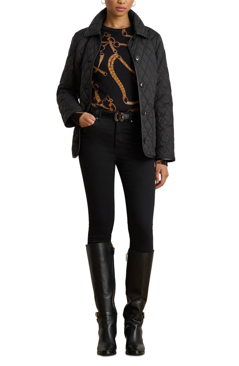 Lauren Ralph Lauren Quilted Jacket, Alternate, color, Black