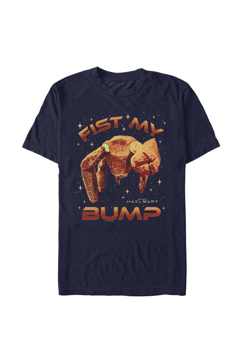 Mens Project Hail Mary Fist My Bump T Shirt, Main, color, Navy Blue