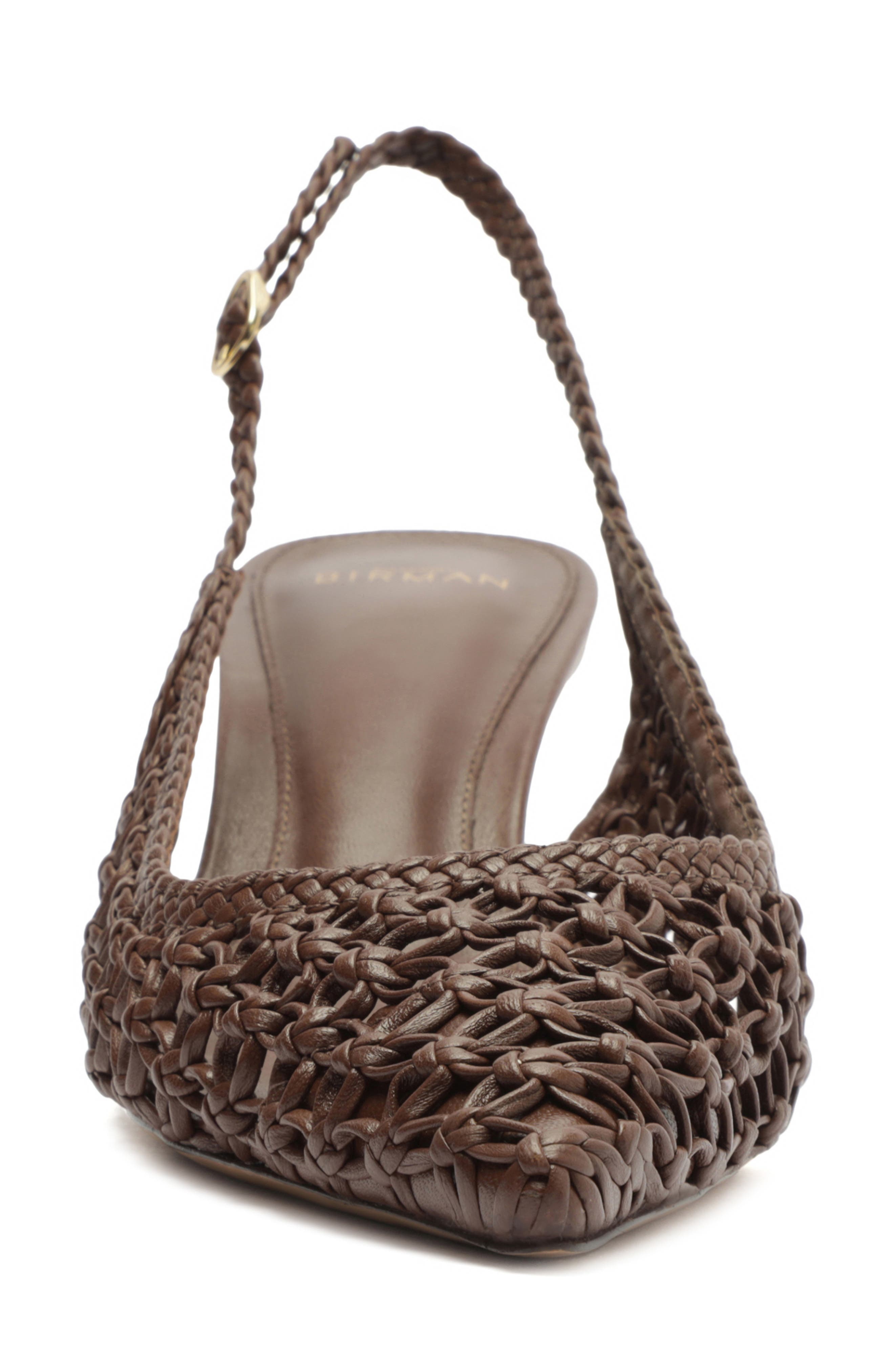 Alexandre Birman Jane Tresse Pointed Toe Slingback Pump, Alternate, color, Rich Brown