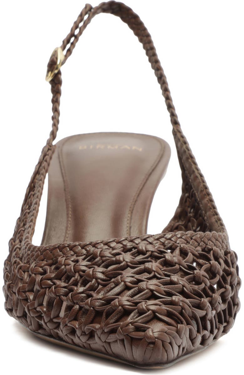 Alexandre Birman Jane Tresse Pointed Toe Slingback Pump, Alternate, color, Rich Brown