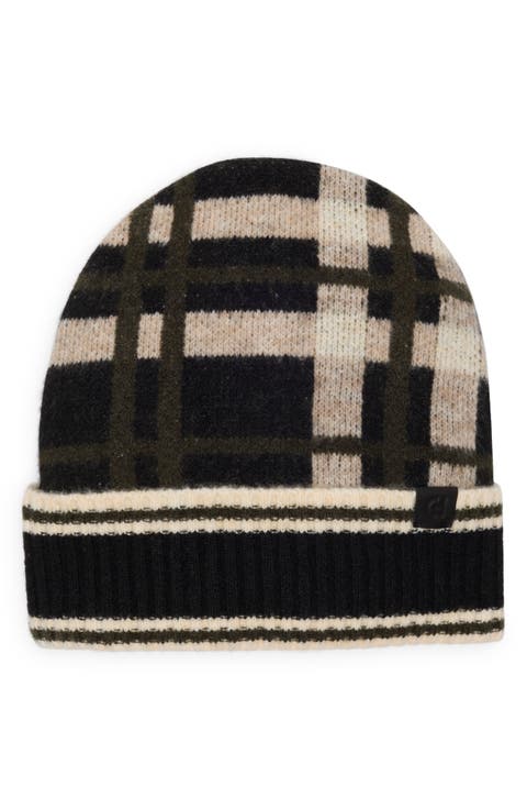 Plaid Cuffed Beanie