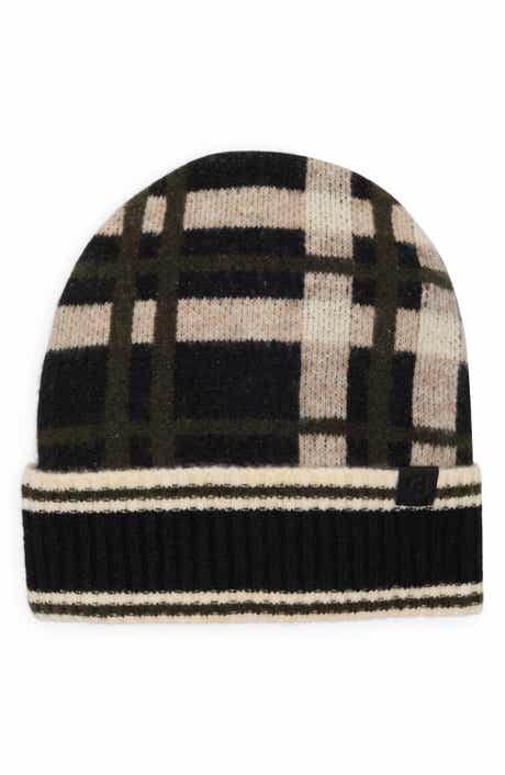 Cole Haan Plaid Cuffed Beanie