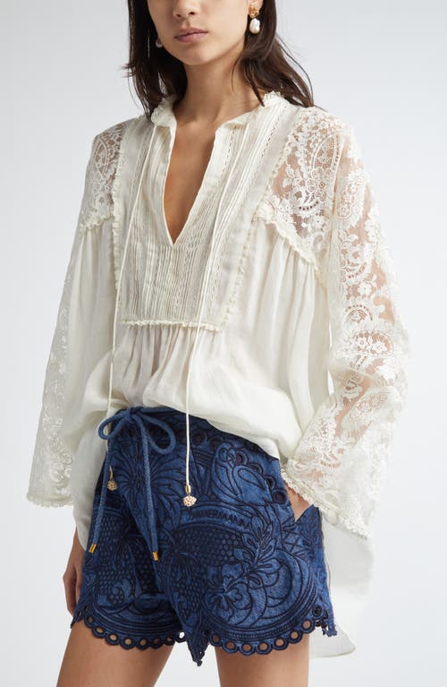 Zimmermann Ascension Lace Trim Tunic Top