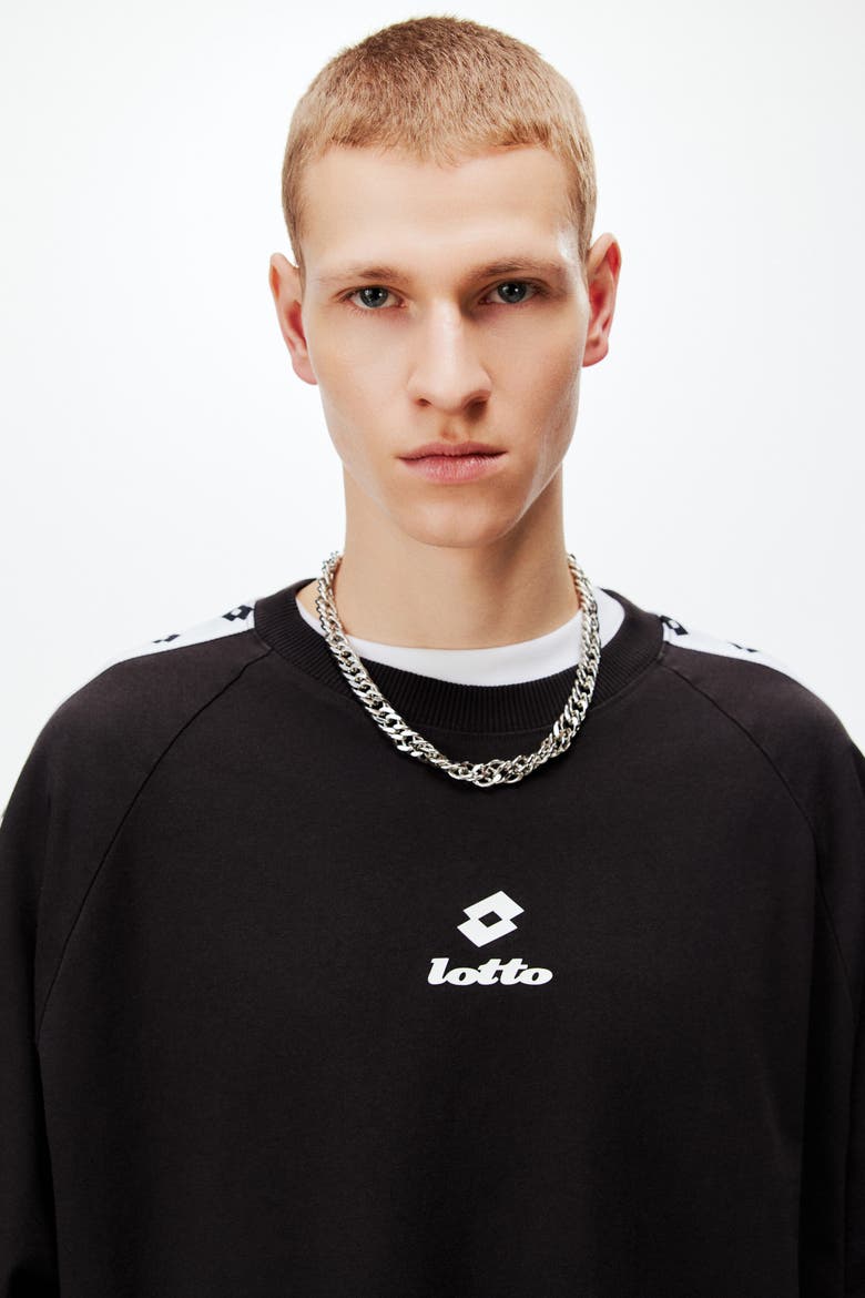 Oversized Fit Cotton T-shirt, Alternate, color, Black/Lotto