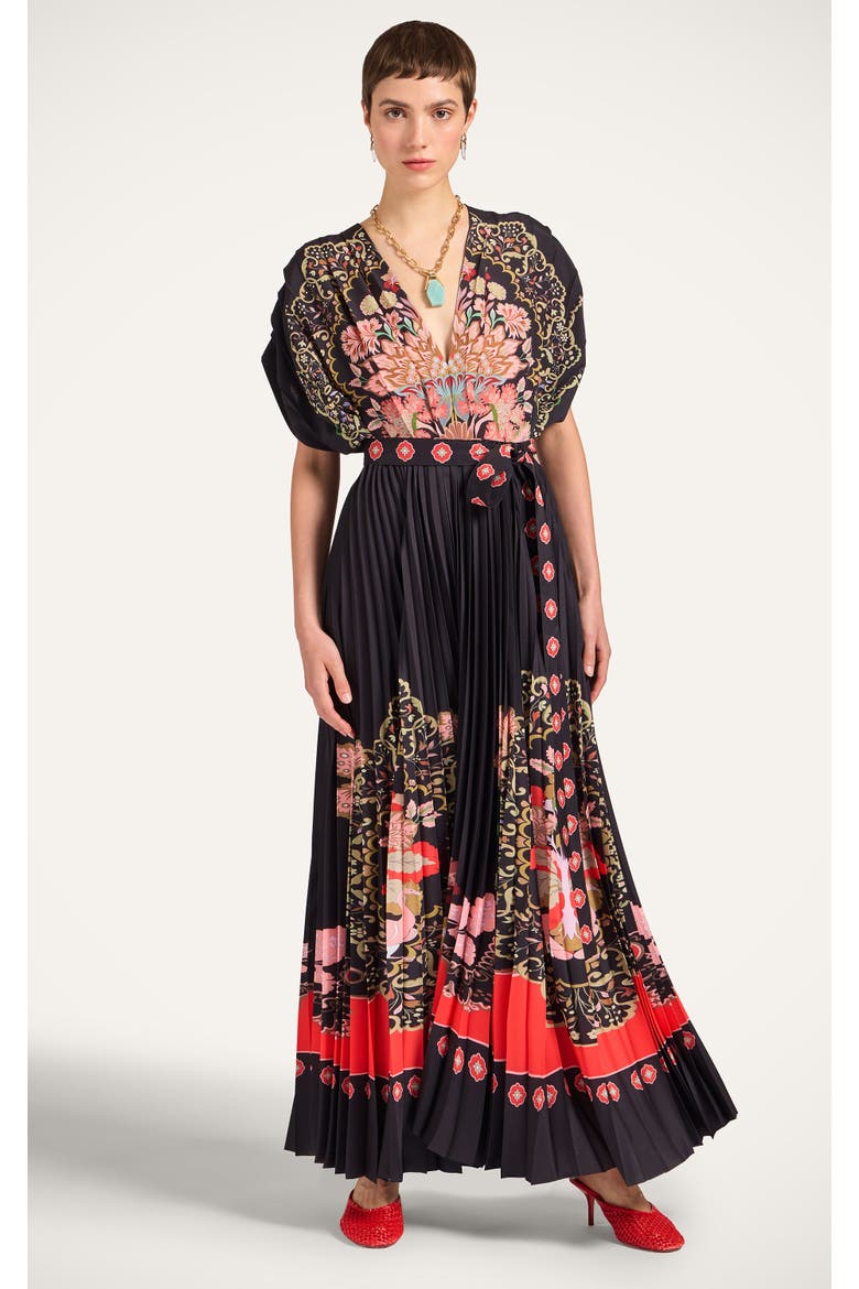 Accordion Dress, Main, color, Cornucopia Placée Black