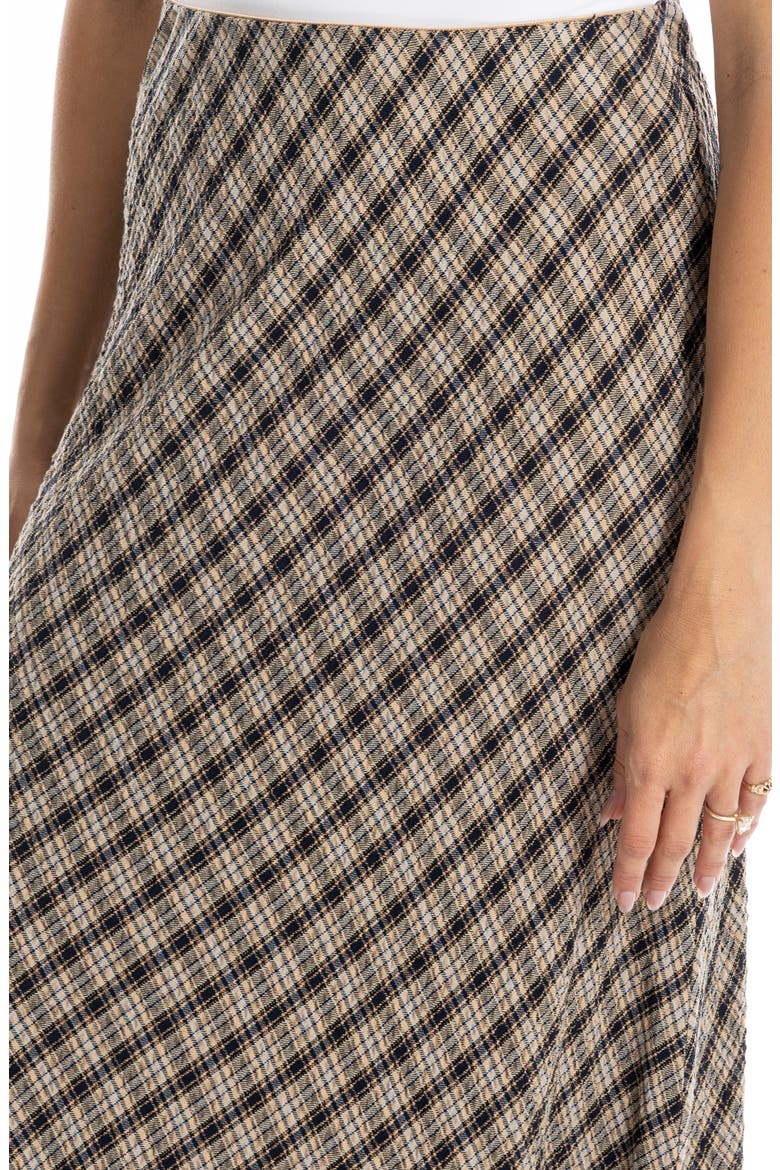 Plaid Maxi Skirt, Alternate, color, TAUPE/ BLACK/ BLUE PLAID