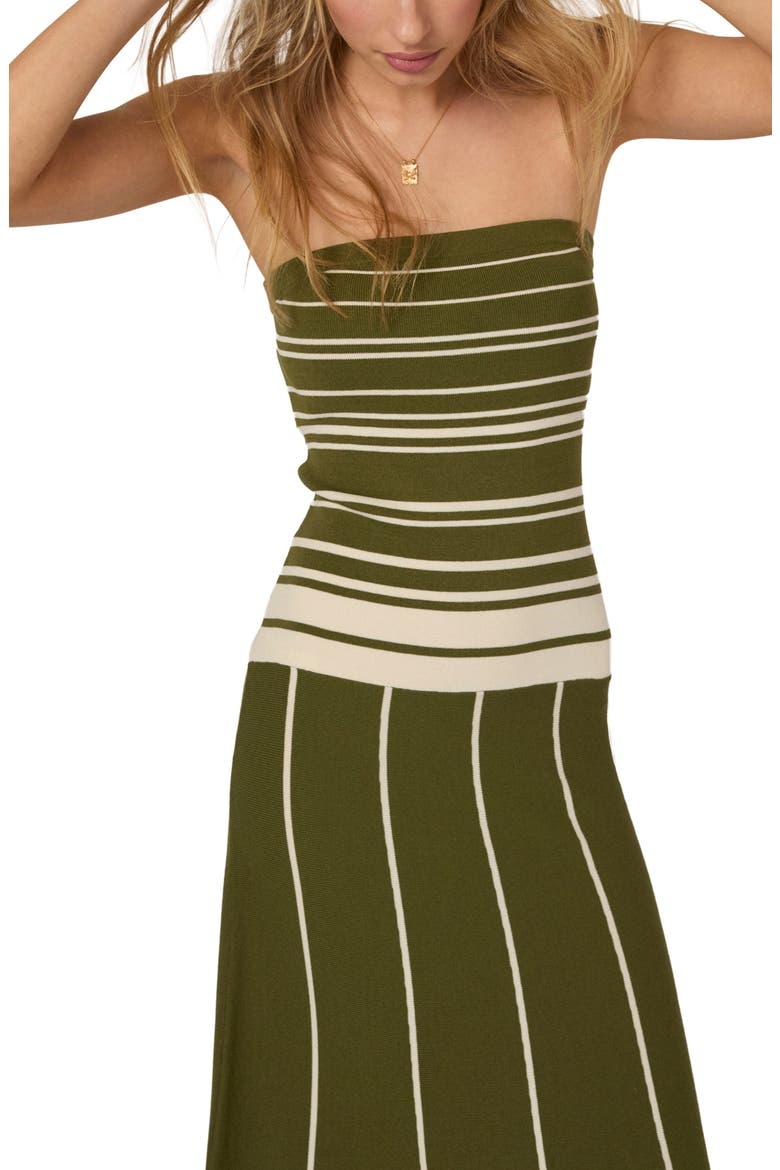 Stripe Bandeau Maxi Dress, Alternate, color, GREEN