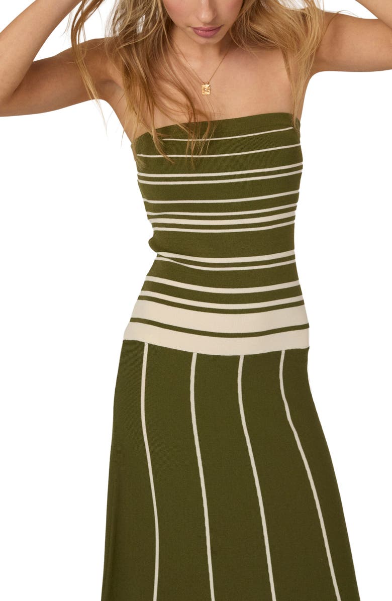 Nobody's Child Stripe Bandeau Maxi Dress, Alternate, color, Green