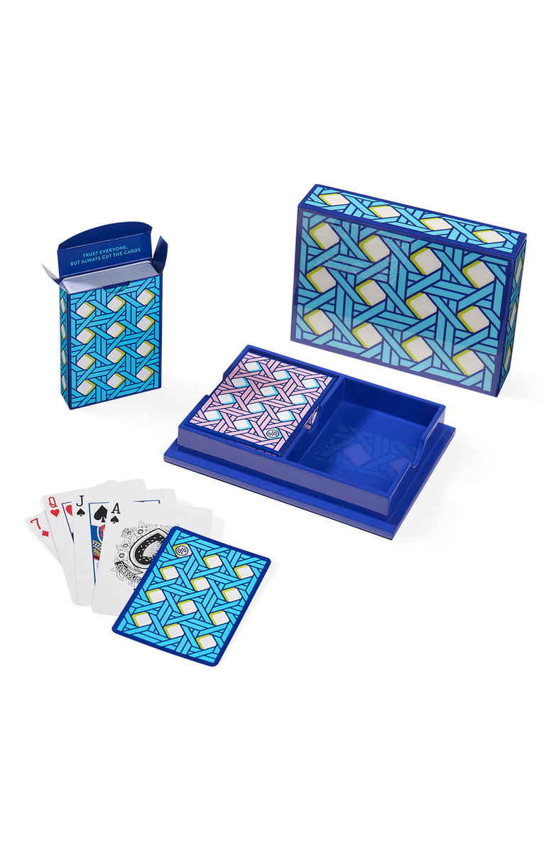Jonathan Adler Basketweave Lacquer Playing Card Set, Main, color,