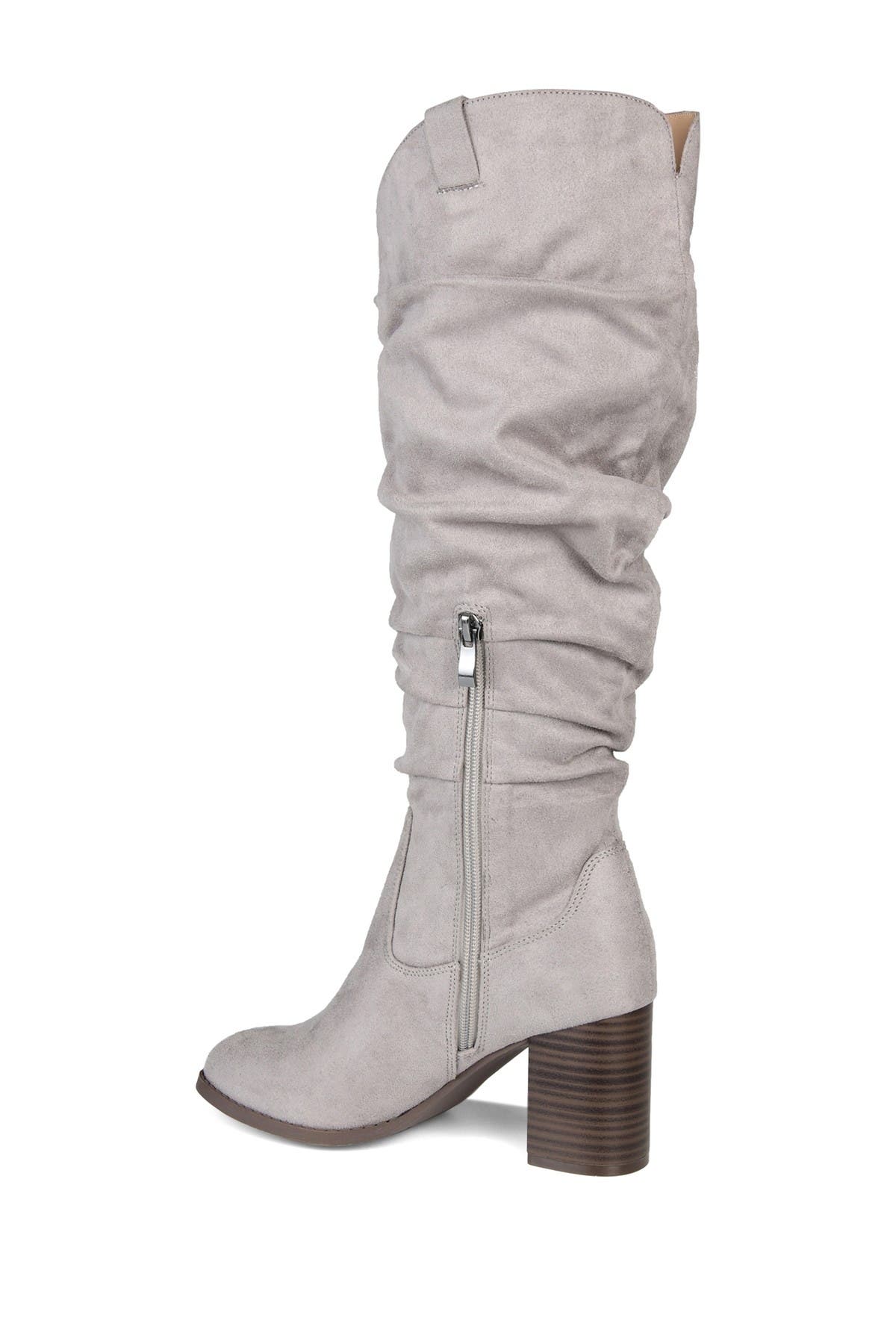 Journee Collection JOURNEE Aneil Ruched Tall Boot, Alternate, color, Grey