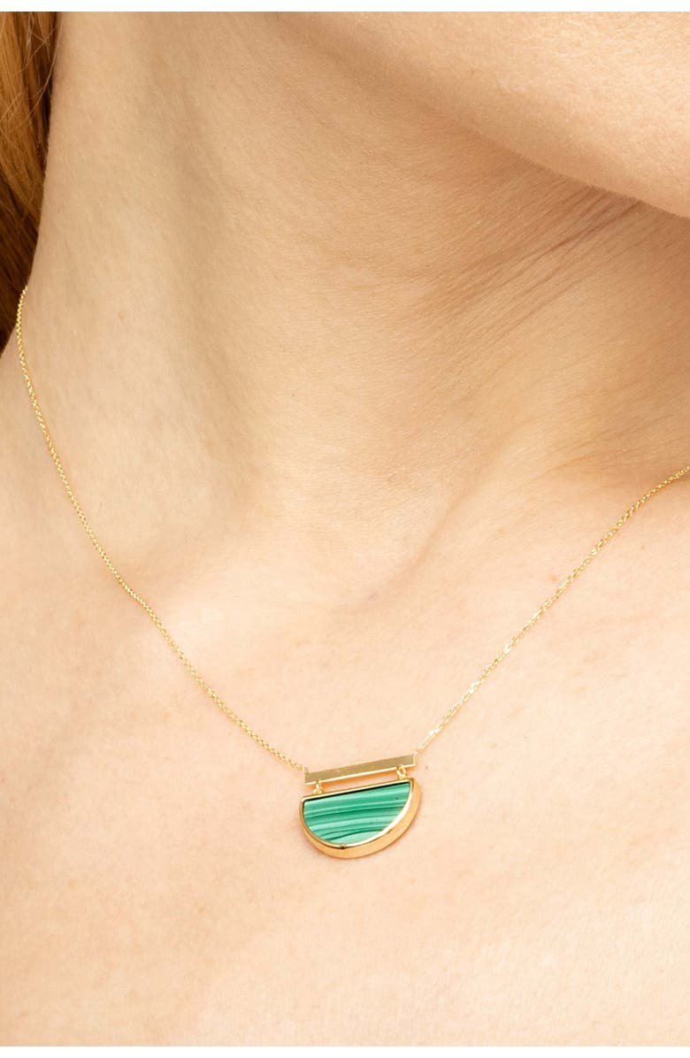 Oradina 14K Gold Better Half Necklace, Alternate, color, Gold/Green Malachite