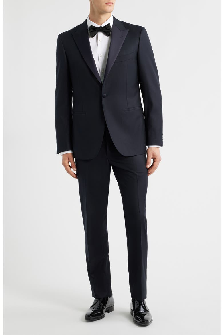 Contemporary Regular Fit Navy Wool Blend Tuxedo, Main, color, NAVY