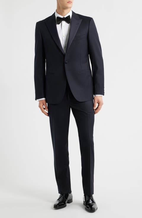 Contemporary Regular Fit Navy Wool Blend Tuxedo
