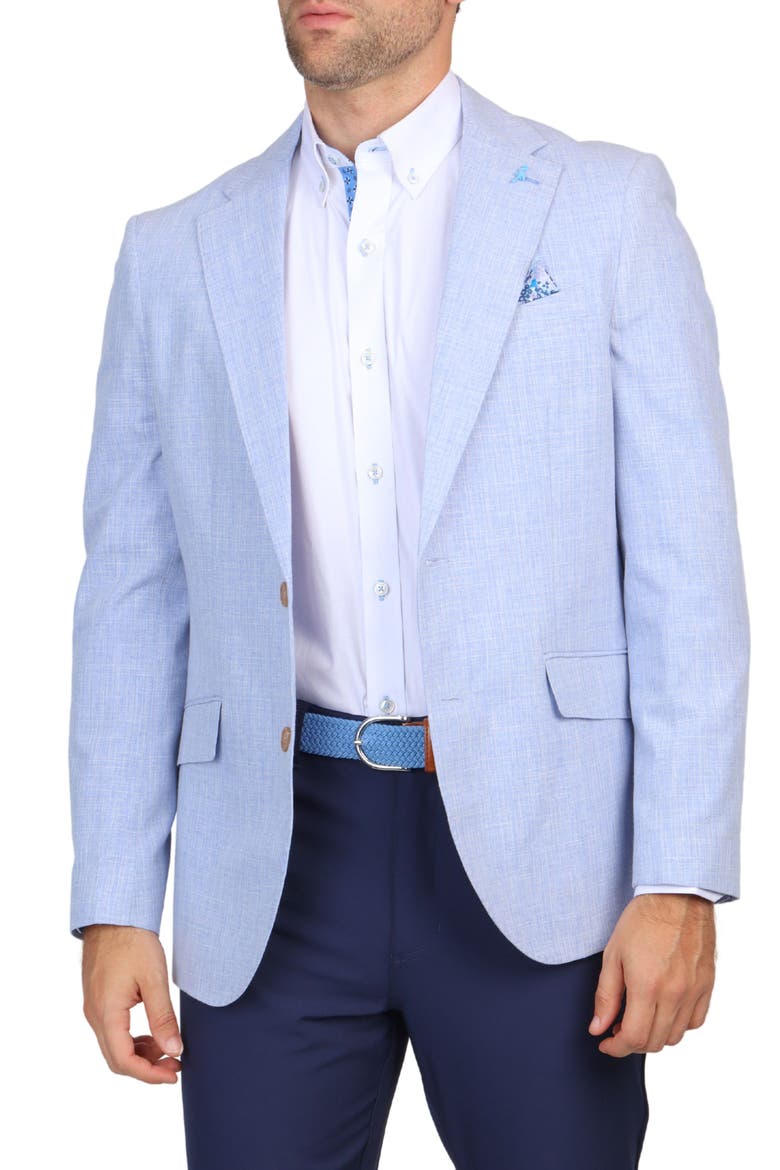 Broken Check Sport Coat, Main, color, BLUE