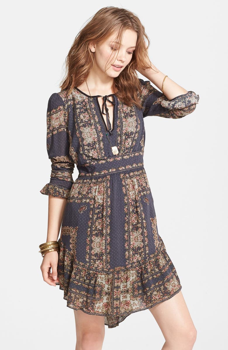 Free People 'Bridgette' Print Ruffle Hem Dress, Main, color, 