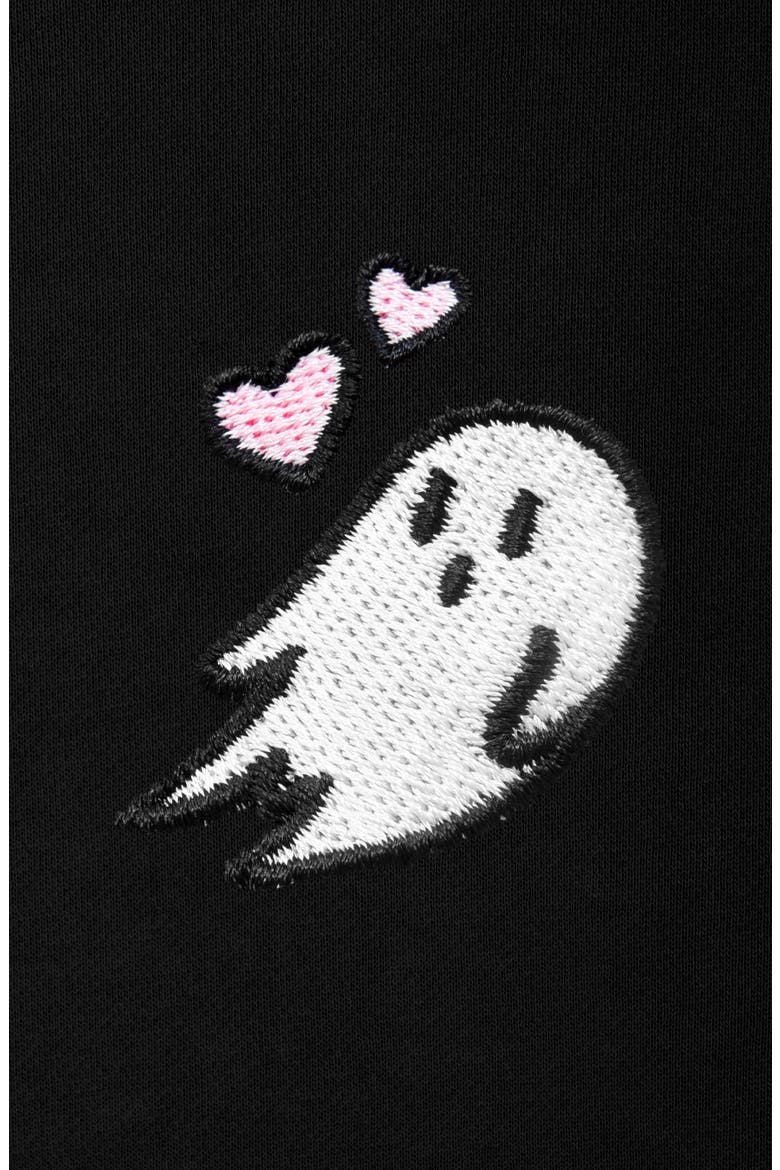 Heartly Ghost Womens Heavyweight Relaxed Sweatshirt, Alternate, color, Black