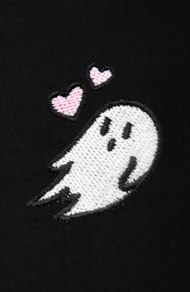 Dalix Heartly Ghost Womens Heavyweight Relaxed Sweatshirt, Alternate, color, Black