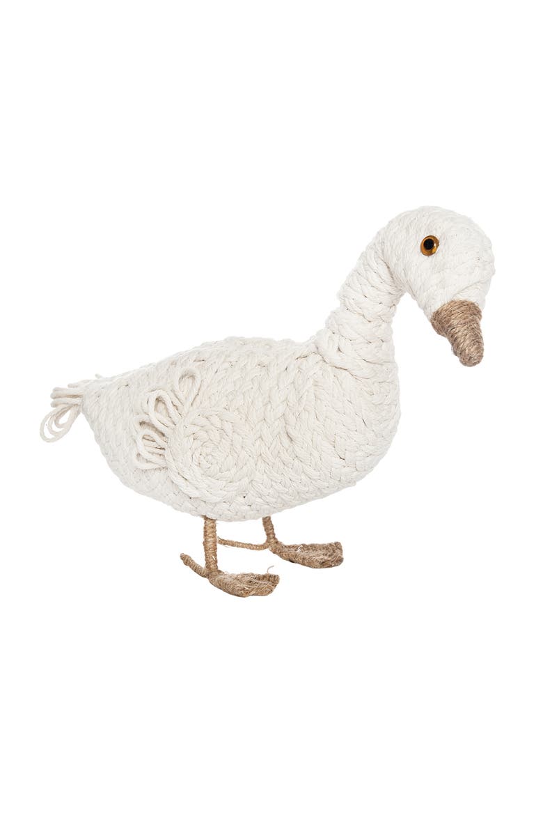 Woven Duck Figurine, Main, color, White