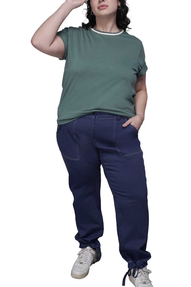 The Everyday Ringer Tee, Alternate, color, DARK TEAL/WHITE