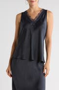 NORDSTROM RACK Lace Trim Satin Tank