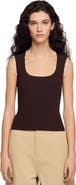 SANDRO Crochet detail knit top