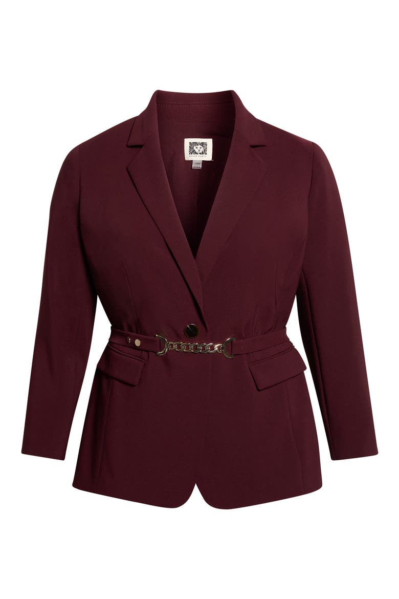 One-Button Notch Collar Blazer, Main, color, BAROLO