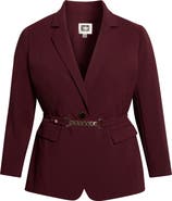 Anne Klein One-Button Notch Collar Blazer