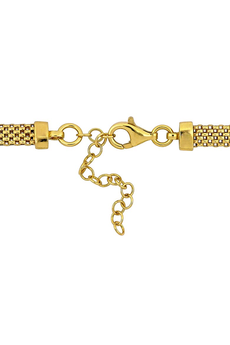 Cubic Zirconia Cluster Heart Bracelet Yellow Plated, Alternate, color, Yellow-Plated