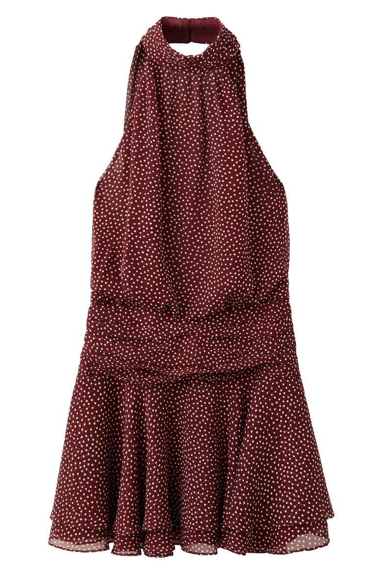 Dot Halter Minidress, Alternate, color, BURNT ORANGE