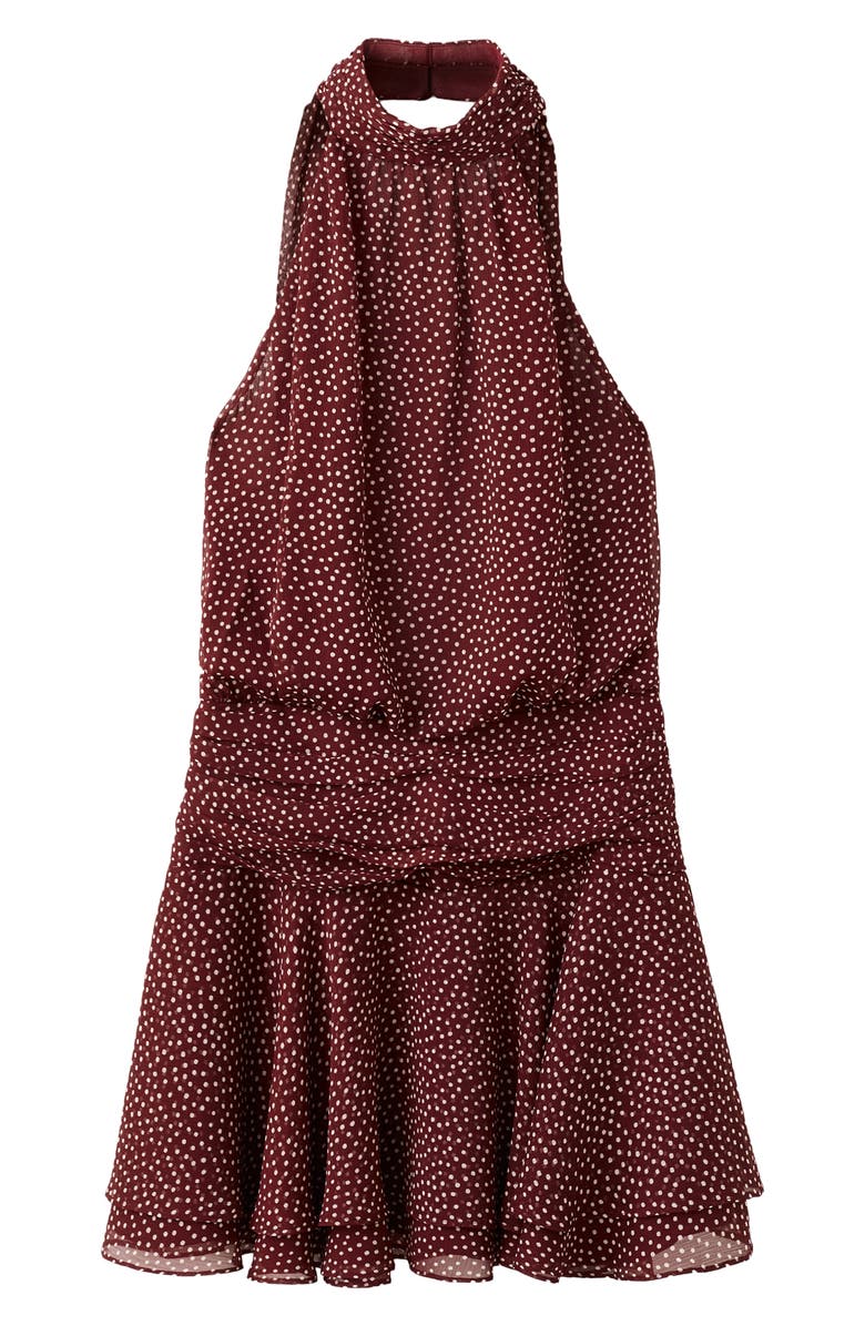 MANGO Dot Halter Minidress, Alternate, color, Burnt Orange