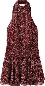 MANGO Dot Halter Minidress