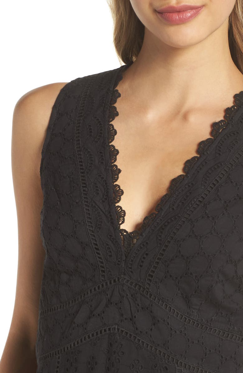 French Connection Zahara Eyelet & Lace A-Line Dress, Alternate, color, 