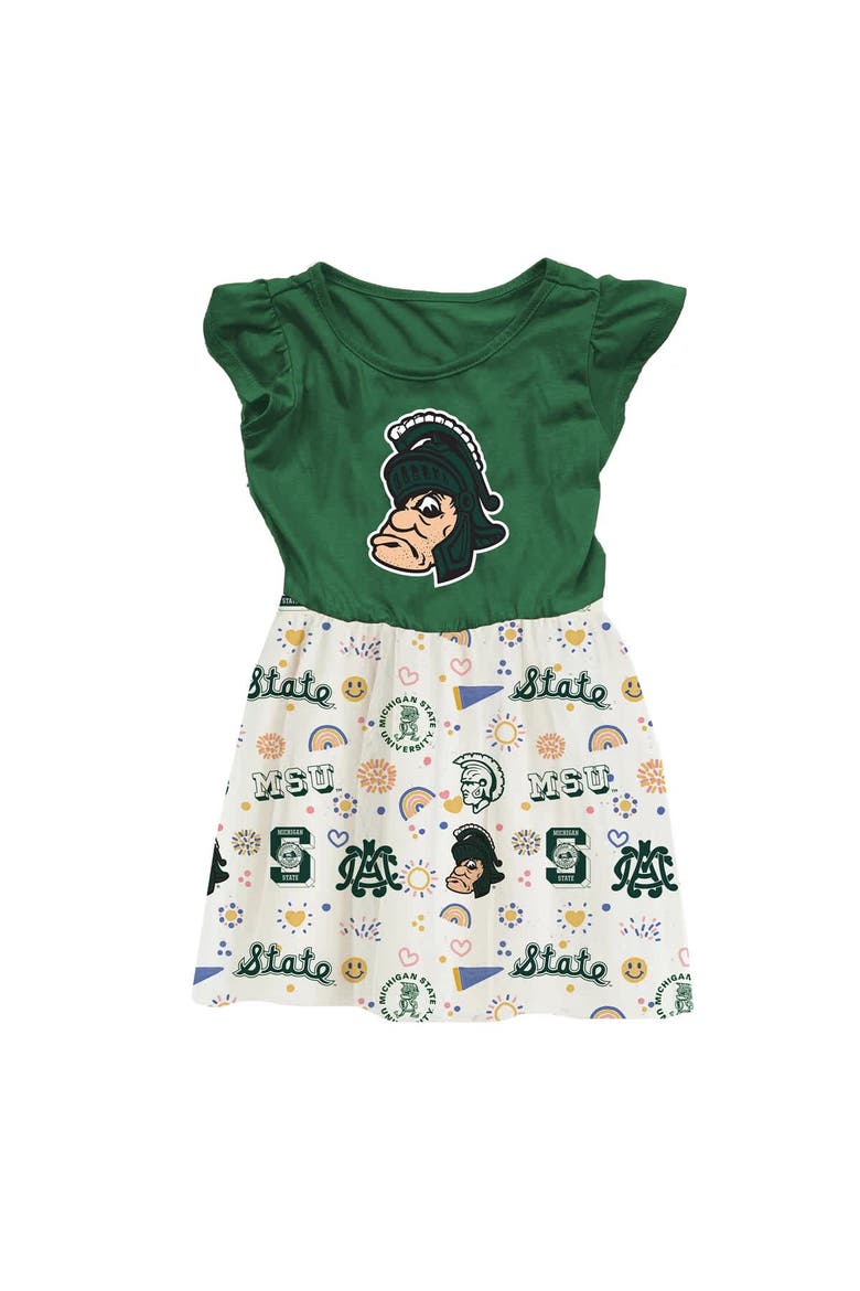 Toddler Wes & Willy  Green Michigan State Spartans Vault Princess Dress, Main, color, Green
