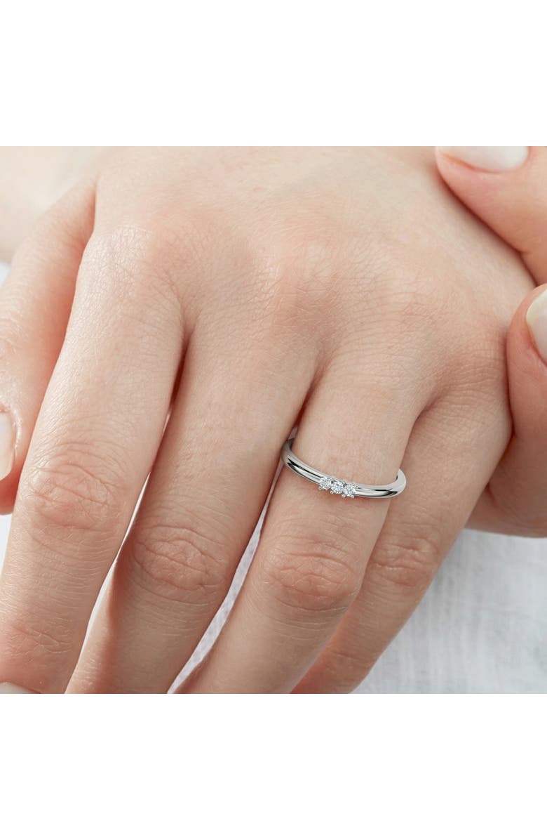 Bliss Diamond Delicate Diamond 3-Stone Minimalist Anniversary Wedding Ring 14k Gold Lab Grown, Alternate, color, 14K Rose Gold