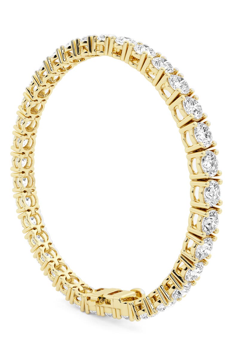 HauteCarat Lab Created Diamond Tennis Bracelet, Alternate, color, Yellow Gold