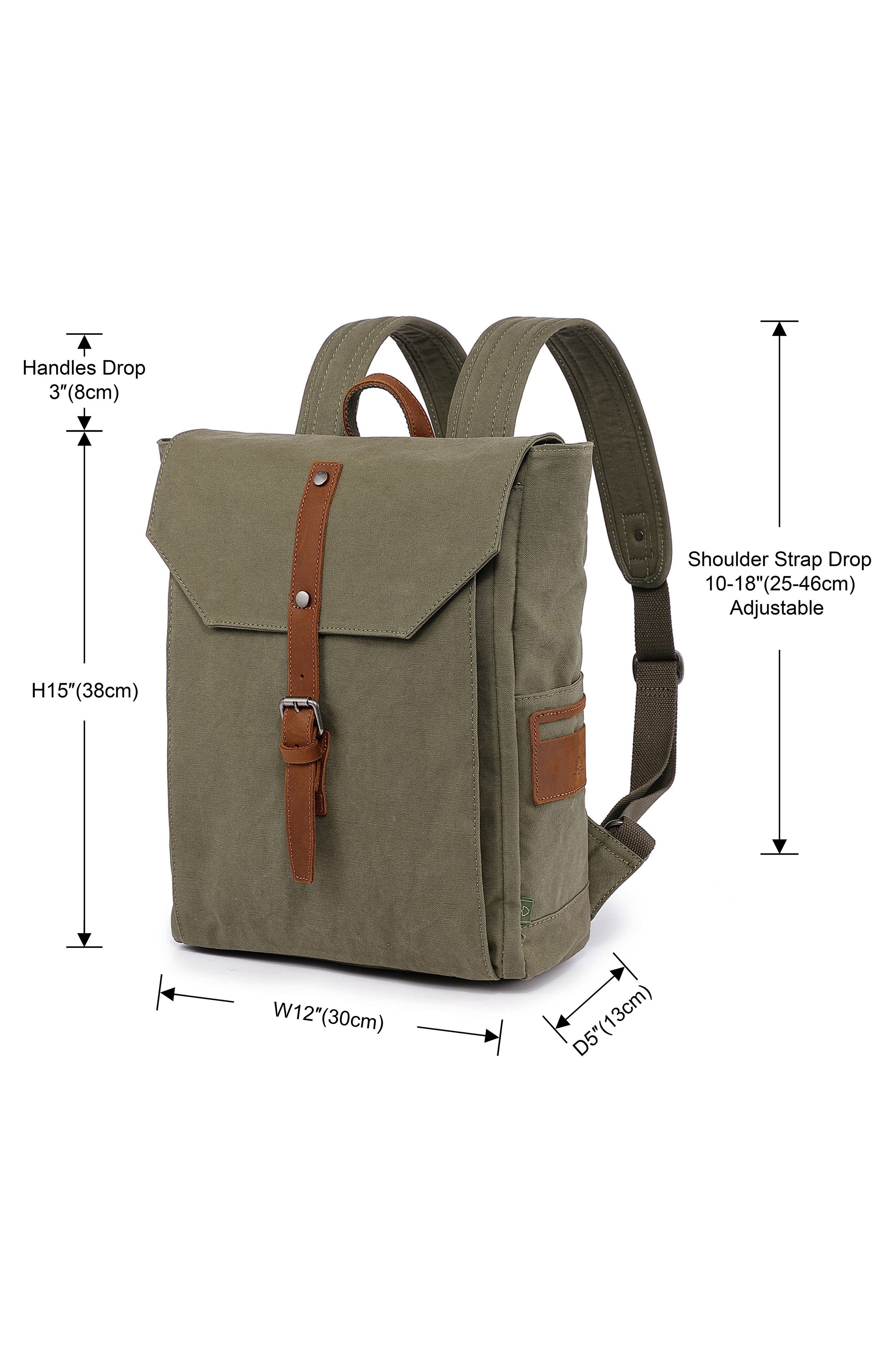 Sunny Trail Canvas Backpack, Alternate, color, ARMY GREEN